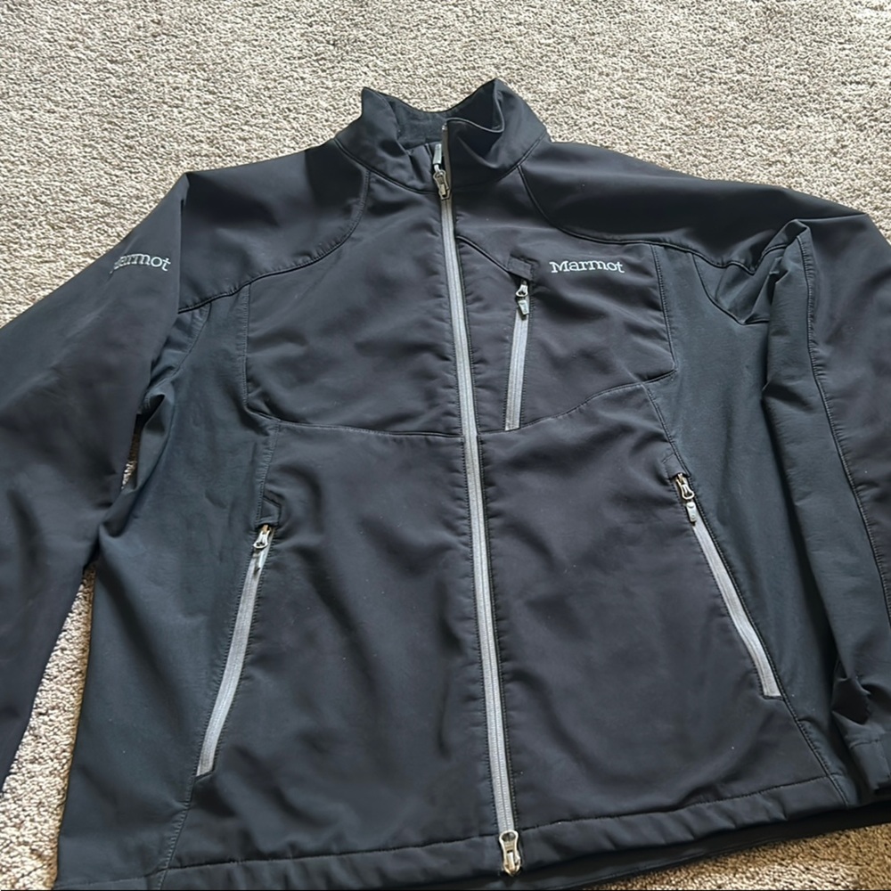 Mens Marmot Windstopper Black Performance Jacket Water-Resistant Size Large
